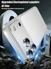 2 piezas Protector de lente de cámara, color plateado, calidad HD, anti-arañazos, anti-caídas, compatible con Apple 11/12/13/14/15/16/16 Plus/16 Pro/16 Pro Max/17/17 Air/17 Pro/17 Pro Max Series - Plateado - Ver 5