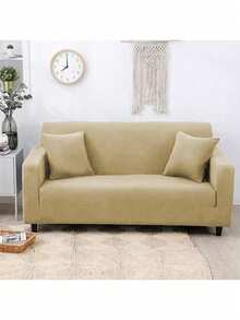 1 tấm bọc ghế sofa co giãn bằng cao su latex màu trơn, kiểu dáng hiện đại, dùng được cả bốn mùa, phủ kín toàn bộ ghế sofa, thân thiện với thú cưng, có thể giặt máy, trang trí nhà cửa thân thiện với thú cưng, phù hợp cho ghế đơn, ghế đôi, ghế ba, ghế bốn chỗ. - Màu be - Xem 4