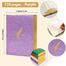 Cuaderno de alta calidad, conjunto de diario para mujeres y hombres, cuaderno de rayas académicas grande de 720 páginas tamaño A6, adecuado para la escuela y la oficina, diario de vida - A6 - Ver 23