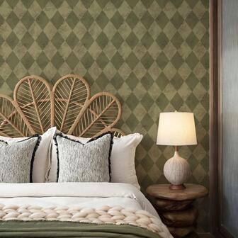 1 片菱形图案自粘墙纸，优质乙烯基 PVC 材料，撕下即贴房间装饰墙纸贴纸，非常适合家居装饰、橱柜翻新、家具 DIY 项目以及在客厅、卧室和室内设计中营造复古别致的氛围