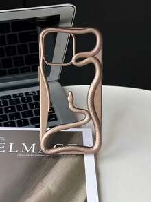 创意镂空蛇纹磨砂电镀保护壳 适用于 16 Pro Max/ 16 Pro/ 16，蛇年新款 15，透气设计 适用于 14/13/12/11，情侣软壳 适用于 17 Pro Max/ 17 Pro/ 17 - 金色 - 查看 1