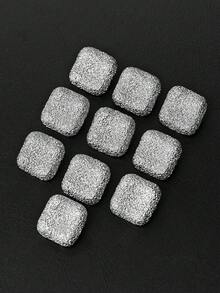 Bộ 10 nút kim loại vuông 3D họa tiết bất đối xứng, thích hợp cho áo khoác lông mùa thu/đông, áo len, áo khoác len cardigan, áo khoác, nút trang trí khâu tay tự làm, phụ kiện may vá - Nhiều màu - Xem 12
