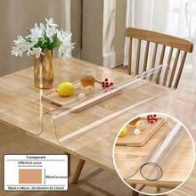 Copertura protettiva per tavolo in PVC trasparente da 0,25 mm di spessore, tovaglia rettangolare trasparente, impermeabile e anti-olio, protezione per il piano del tavolo, tovaglia in vetro morbido, adatta per cucina, vanità, scrivania, tavolo da pranzo. Forniture per la cucina e la sala da pranzo di casa