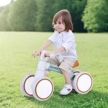 Bicicleta de Equilíbrio para Crianças, Andador de Bebê com Estabilidade Multirroda, Design em Liga de Alumínio Leve, Adequado para Meninos e Meninas de 1 a 3 Anos, Estrutura Estável Anti-Inclinação, Presente de Aniversário Ideal para Desenvolvimento de Habilidades Motoras - Uso Interno/Externo