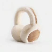 1个仿麂皮耳罩，冬季保暖抓绒耳罩，骑行防寒耳罩（颜色随机）白色耳罩，配件，旅行必备 - 彩色 - 查看 4