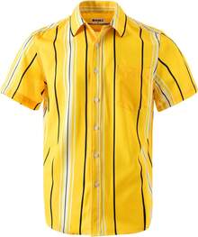 Mens Striped Shirt Casual Short Sleeve Button Down Summer Beach Shirt Tropical Hawaiian Shirtshalloween - Vàng08 - Xem 6