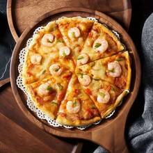 Acacia Wood Cutting Board With Handle Round Acacia Wood Cutting Board Flower-Shaped Acacia Wood Tray American-Style Wooden Steak Plate/Dinner Plate/Pizza Board Wooden Tray For Meat, Cheese, Bread, Vegetables And Fruits Home & Dorm Chopping Board Kitchen & Dorm Supplies