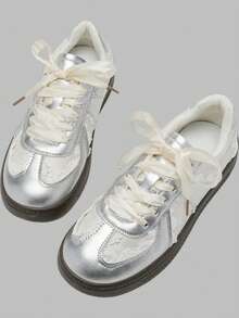 DareSee Women New Mesh Breathable Casual Sneakers Lace-Up Ballet Flat Small White Shoes Music Fest Y2KFest Back To School Autumn Christmas Christmas Winter Christmas Gifts