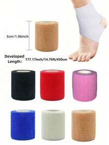20 Rolls Elastic Self-Adhesive Bandage, Breathable & Flexible Non-Woven Fabric Self-Adhesive Bandage, Portable Elastic Self-Adhesive Bandage, Breathable Sports Non-Woven Finger Bandage, Suitable For Wrist, Ankle, Elbow, Shoulder - Multicolor - View 8