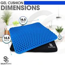Gel Seat Cushion For Long Sitting Pressure Relief For Back Sciatica Coccyx Tailbone Pain Cushion For Office Chair Wheelchair Car And Truck Patio Chairs Egg Seat Pad - Gel xanh kích thước tiêu chuẩn - Xem 7