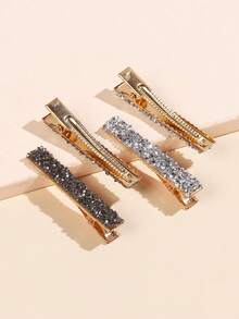 2-14pcs/Set Fashionable Multi-Color Shiny Sequin & Rhinestone One-Piece Side Bangs Hair Clips, Suitable For Daily Use By Women - Multicolor - View 7