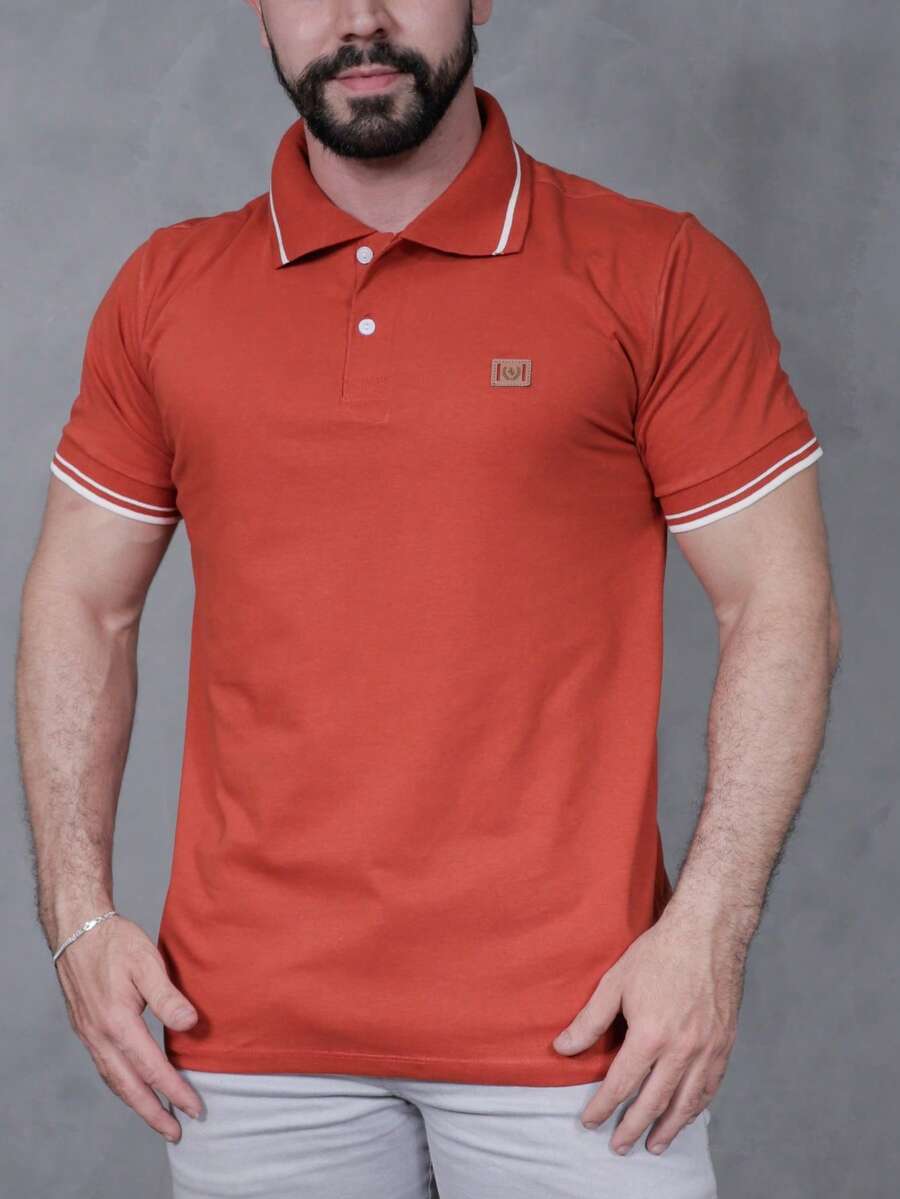Men's 100% Cotton Summer Stylish Shirt - Terracotta - Xem 1