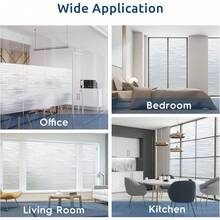 Rabbitgoo Window Films Privacy, Frosted Static Cling Glass Film Non-Adhesive Heat Blocking Covering Removable Vinyl Privacy Window Stickers Bathroom Door Home Decor, 44.5 X 200cm - 黑色 - 查看 9