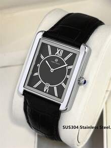 Pablo Raez 1件复古男士手表，原装迷人男士腕表，银色，珠宝级，不易褪色，经典石英表，不锈钢时尚设计，沙滩配饰，顶级品牌全新，50米防水，罗马数字显示带日期，休闲石英表 - 銀色 - 查看 7