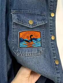 3pcs Mystery Animal Embroidered Patches, Mystery Animal Lover Patches, Bigfoot, Mothman, Loch Ness Monster Mystery Animal Patches, Iron-On/Sew-On, Suitable For Jackets, Bags, Hats - 彩色 - 查看 5