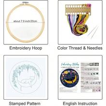 Mushroom Embroidery Kits Beginners With Art Night Pattern, Adults Starter Kit Needlepoint