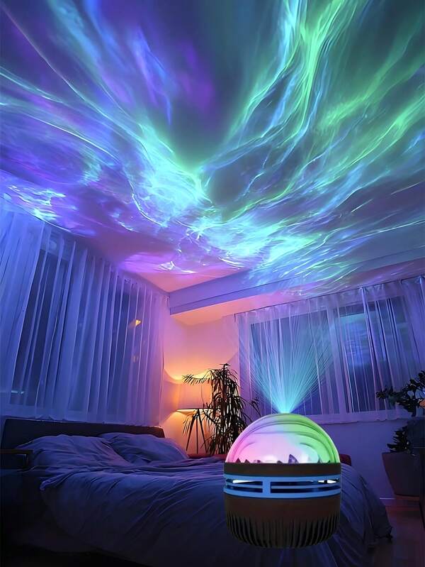 RGB Dynamic Northern Lights Atmosphere Projection Lamp, LED Night Light, USB Powered, With Remote Control, Galaxy Starry Sky Projector, Bedroom Night Light Projector, Star Projector, Room Decor, Home Theater, Ceiling, Gift Decor, Wedding Decor, Magical Projection Lamp, Perfect Gift For Friends On Christmas, Halloween