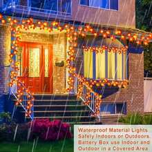 1Pack Artificial Fall Garland With Lights Fall Decorations For Home Maples Leafed Fall Lights Wall Hing Autumu Harvest Thanksgiving Halloween Christmas Decor Indoor Outdoor Home Party Decor Home Decor Halloween Decor Room Decor