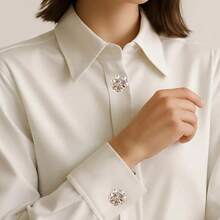 1/3/5pcs Shirt Buttons, Invisible Detachable Buttons, Rhinestone Covered Cuff Buttons For Women Clothing Decoration