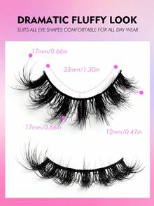 Rikuaild 10 Pairs Of Full Strip False Eyelashes, D Curl, Russian Lashes, Fluffy And Lightweight, Create Cat Eye Makeup, Suitable For Weddings, Parties, Music Festivals, Reusable, Dense And Elongated, Create Perfect Makeup. - 俄羅斯條狀假睫毛 - 查看 4