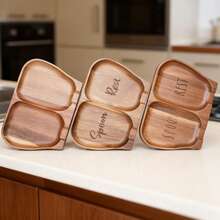 1 pieza Reposaespátulas de madera de acacia para la encimera de la cocina, reposaespátulas doble para la estufa, soporte para utensilios como espátulas, cucharones, batidores, pinzas, decoración de cocina de estilo granja