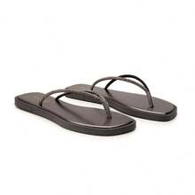 Women's Flip Flops With Rhinestones Metallic Flat Rhinestones Elegant Shine Everyday Comfortable - Negro - Ver 5