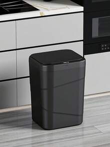 12L大容量智能垃圾桶，静音运行，电池供电（不含电池），矩形塑料垃圾桶，适用于客厅、浴室、卧室、厨房 - 室内/室外使用，厨房垃圾桶