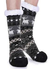 Men's Thermal Socks, Reindeer Design, Extra Thick Warm Socks, Christmas Socks, Super Warm Thermal Socks, Comfortable Warm Socks For Winter, Warm Thick Socks, Christmas Gift, Best Gift For Men