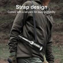 500,000 Lumens Super Bright LED Flashlight, Rechargeable C-Type Tactical Flashlight With Built-In Battery, 4 Modes, Great Gift For Holidays - Black - View 3