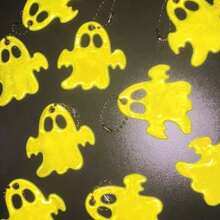 Pingente fantasma refletivo de Halloween com 10/15/20 peças, adequado para ciclismo noturno, decoração para pendurar em mochila, chaveiro refletivo para uso externo, fácil de instalar e remover, decoração de Halloween, decoração de Natal para casa, decoração de outono