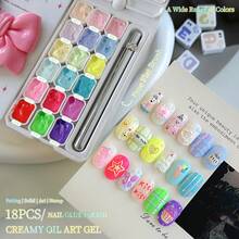 2025 Nail Art Velvet Paint Gel And Cream Gel Set, 18-Panel Fashion LED Nail Gel, High Saturation Color Gel Nail Polish, Glossy Shine Multi-Functional Modeling Gel Nail Polish For Fashion Salon Nail Design, Christmas Gift For Women - Nhiều màu - Xem 10