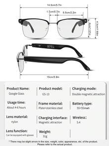 1pc Smart Glasses New Wireless Headset Black Technology Men And Women Outdoor Cycling Sports Navigation Voice Listening To Music Call Voice Assistant Wake Up Remote Control Photo Apple Android Phone Universal Anti-Ultraviolet Sun Sunglasses Lens Automatic Color Change Suitable For A Variety Of Face Shapes