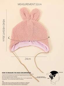 1 件装男女通用幼儿毛绒护耳帽，带下巴带，厚实保暖，适合秋冬季户外日常使用、冬季礼物、滑雪 - 1pc兔子耳朵毛絨帽 - 查看 7