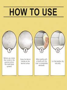 JUE FISH 120ml Limpiador en seco para cuero, agente de cuidado y mantenimiento, agente de limpieza y descontaminación en seco, limpieza suave, hidratación y mantenimiento, un solo rociado y un solo pase pueden eliminar fácilmente la suciedad, adecuado para asientos de automóvil, sofás, bolsos de lujo de cuero, zapatos de cuero, guantes de cuero, ropa de cuero y otros productos de cuero