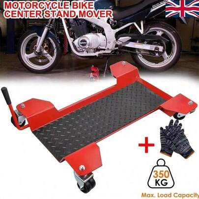 Heavy Duty Motorcycle Dolly Centre Stand Garage Parking Motorbike Mover To 350KG