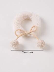 2pcs/Set Girls Autumn/Winter Plush Cream White Cherry Knitted Headband Hair Accessories, Cute Princess Style, Suitable For Daily Use - Multicolor - View 5