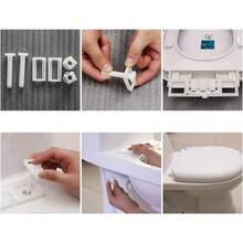 Asiento para inodoro, Asiento del inodoro de cierre lento, Asiento de inodoro universalblanco - Blanco - Ver 6