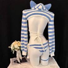 SENMHS Reverse Bunny Sexy PU Leather All Season - Dg10 Blue - View 9
