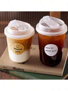 (Random Blessing Stickers)Insulated Plastic Cup With Lid, Leak-Proof Design, Suitable For Milk Tea, Coffee, Juice, Etc. Very Suitable For Takeout At Beverage Shops And Homemade Drinks At Home. Both Beautiful And Practical,Christmas And Other Holiday Supplies,Free Gift Free Shipping Items Quick Ship Items Free Trial Center