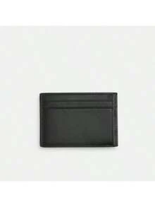 Coach Leather Compact Billfold Wallet With RFID Blocking For Men And Women. Features A Business Card Holder, ID Window, And 2 External Credit Card Slots - Black - View 7