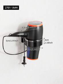 1个壁挂式吹风机/直发器支架，无需钻孔，浴室收纳架，适用于吹风机、直板夹、卷发棒和梳子 - 节省空间的浴室收纳架，浴室配件，浴室工具 - 彩色 - 查看 15