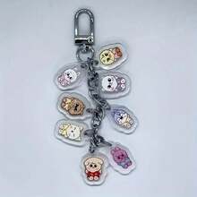 2D Flat - 1 Piece 2D Flat Keychain Acrylic Keychain, Cartoon Character Pendant Backpack Accessory, Colorful Gift For SKZ Fans, Christmas Gift - Kiểu 1 - Xem 2