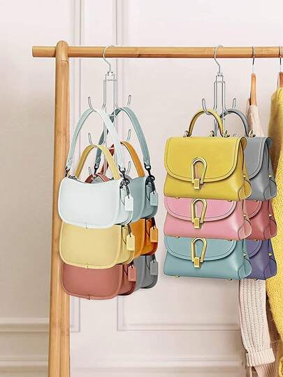 1pc Multi-Layer Bag Hanger, Iron Handbag Belt Hook, Household Wardrobe Storage Rack, Multifunctional Storage Rack