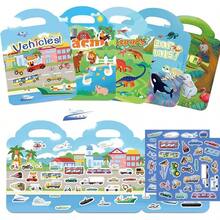 6Pack Calcomanias Para Niños Reutilizables Pegatinas Para Niños de 2 a 6 Años Adhesivas Portátiles para Educación Pegatinas Activas Libros Regalos de Cumpleaños de Viaje Para Niños y Niñas - Pegatinas estáticas 5pack - Ver 11