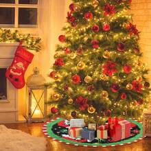 Merry Tree Skirt Collar 48 Inch, Softand Funny Farmhouse Holiday Decor Xmas Party Holiday Decoration