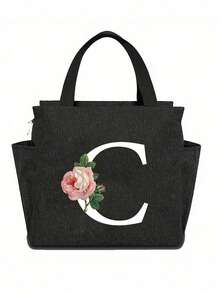 Hộp cơm trưa cách nhiệt hai ngăn màu đen, in họa tiết hoa hồng khô chữ cái A-Z, túi giữ nhiệt dung tích lớn cho học sinh, túi du lịch dã ngoại đa năng, hộp đựng cơm trưa văn phòng trường học, hộp đựng cơm trưa công sở, hộp cơm trưa cắm trại trường học unisex, vật dụng thiết yếu hàng ngày, quà tặng ngày lễ hoàn hảo, quà tặng ngày Nhà giáo, túi cơm trưa giữ nhiệt chống thấm nước dành cho nữ khi đi du lịch. - màu đen - Xem 28