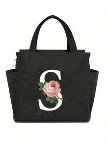 Hộp cơm trưa cách nhiệt hai ngăn màu đen, in họa tiết hoa hồng khô chữ cái A-Z, túi giữ nhiệt dung tích lớn cho học sinh, túi du lịch dã ngoại đa năng, hộp đựng cơm trưa văn phòng trường học, hộp đựng cơm trưa công sở, hộp cơm trưa cắm trại trường học unisex, vật dụng thiết yếu hàng ngày, quà tặng ngày lễ hoàn hảo, quà tặng ngày Nhà giáo, túi cơm trưa giữ nhiệt chống thấm nước dành cho nữ khi đi du lịch. - màu đen - Xem 18