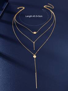 1pc Fashionable Multi-Layer Chains Long Necklace