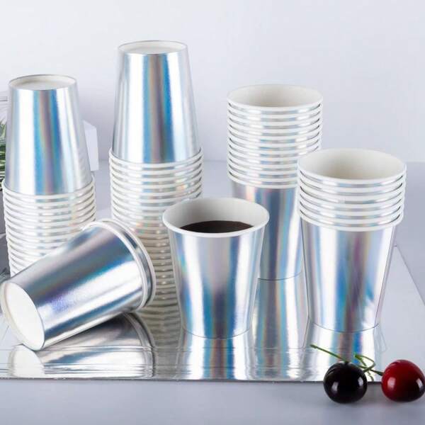 50/30/20/10pcs Set 9oz Cups For Cold/Hot Drinks, Tea, Coffee, Water, Milk, Juice, Ideal For Birthday, Wedding, Anniversary Party