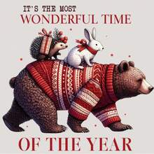 1 pieza/2 piezas/3 piezas Oso de Navidad, Conejo, Erizo - Pegatina de planchar, Calcomanía de transferencia de calor - Adecuado para bolsa de lona, jeans, almohada, suéter, mochila, camiseta DTFDIY - Multicolor - Ver 1